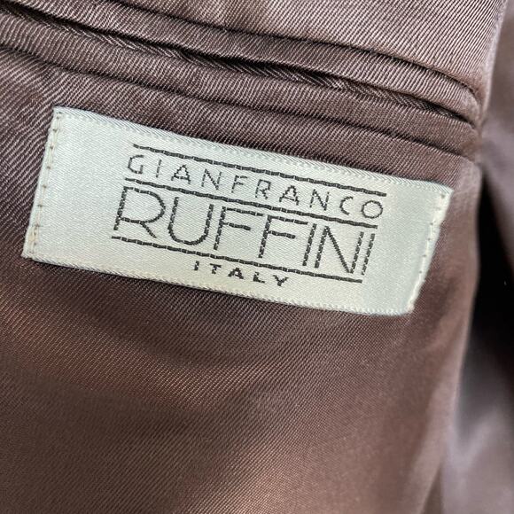 Gianfranco Ruffini Italy Cashmere Blend Sport Coat Blazer Men 46R Brown Plaid - Picture 6 of 9